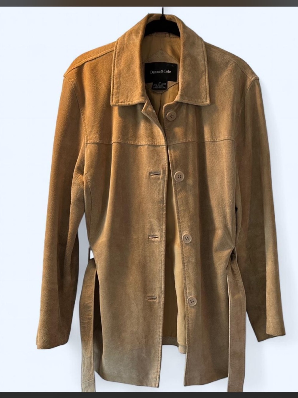 Dana Buchman Camel Suede Belted Jacket
